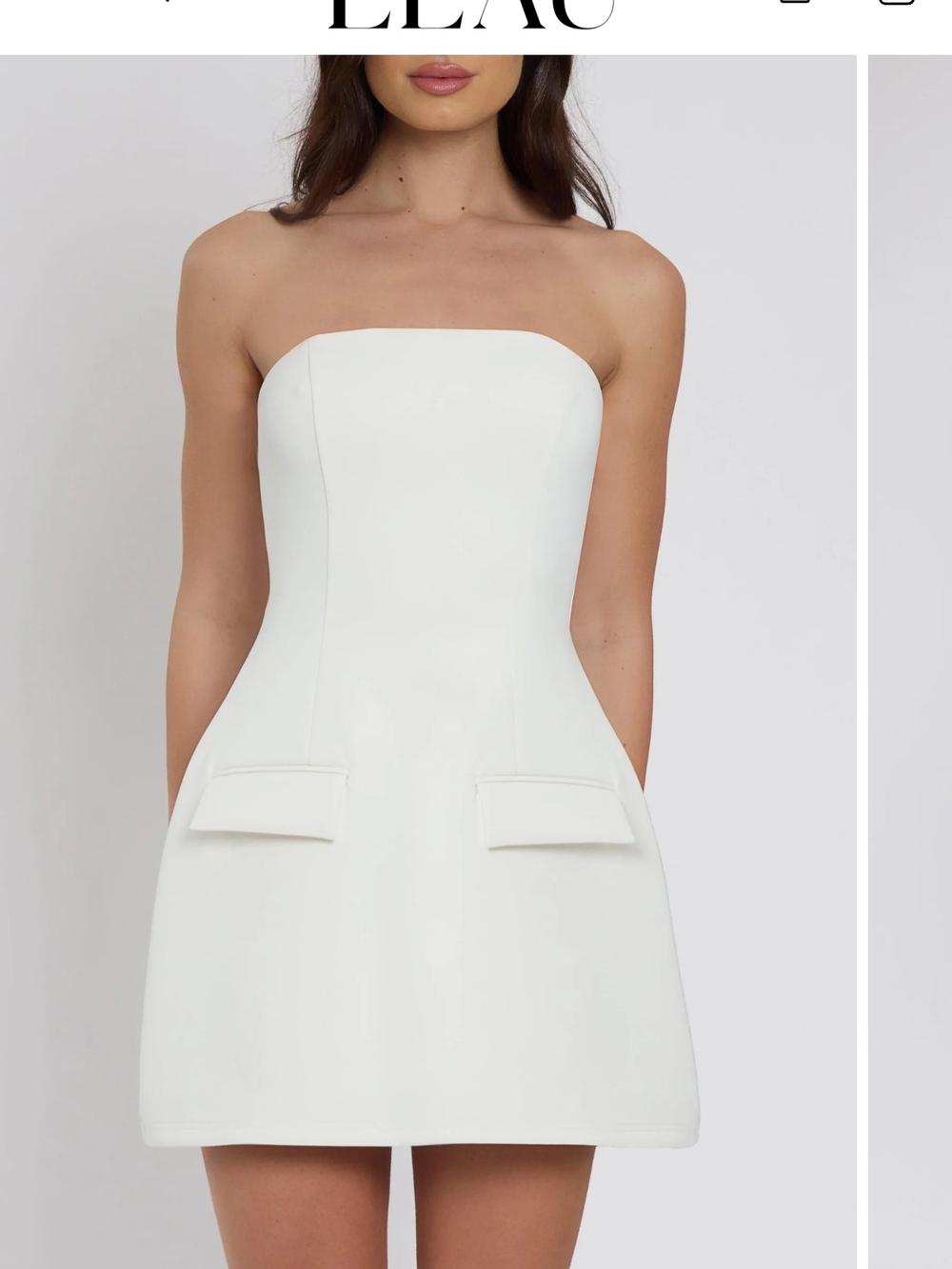Strapless White Mini Dress with Sculpted A-Line Silhouette
